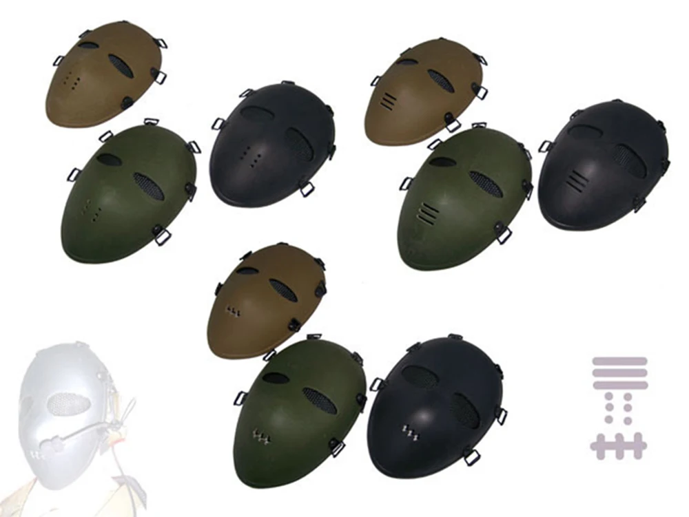 Tactical Paintball Combat Mask Hunting Airsoft CS Games Full Face Steel Mesh Eye Safety Protective Mask
