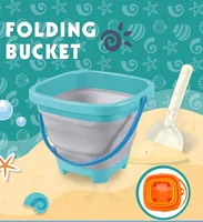 Collapsible Beach Sand Toys for Kids Travel Beach Toys for Kids with Foldable Sand Bucket Beach Shovel Toys Kit for Toddlers 2