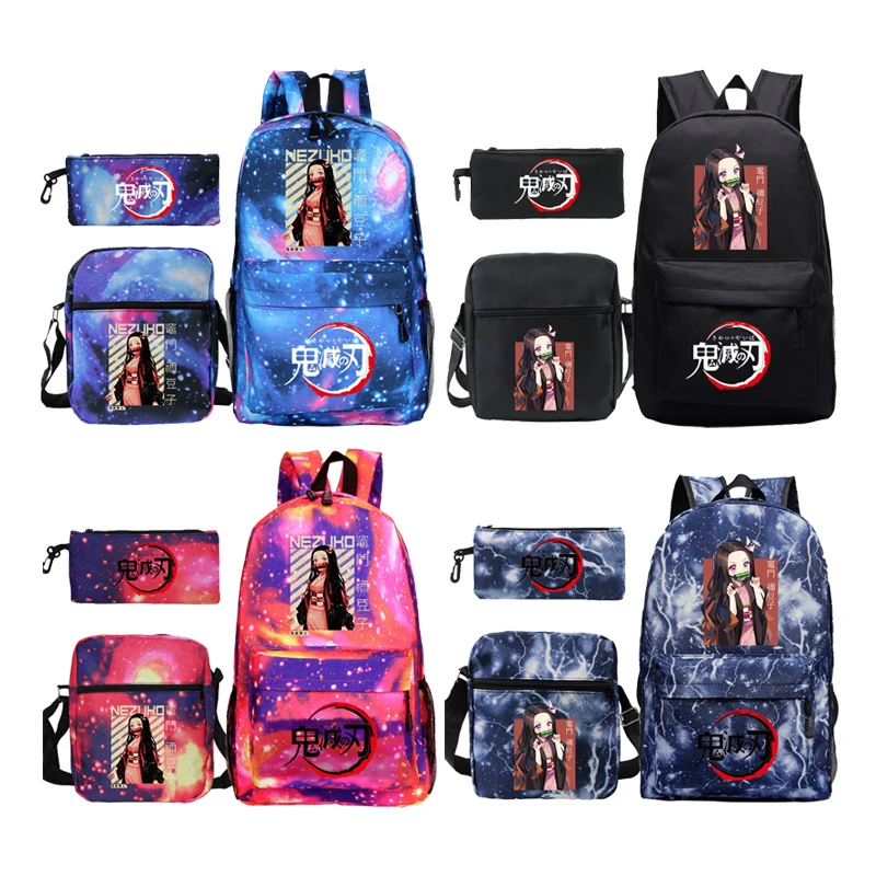 Anime Demon Slayer Kamado Nezuko Backpack Boys Girls Travel Bag Student