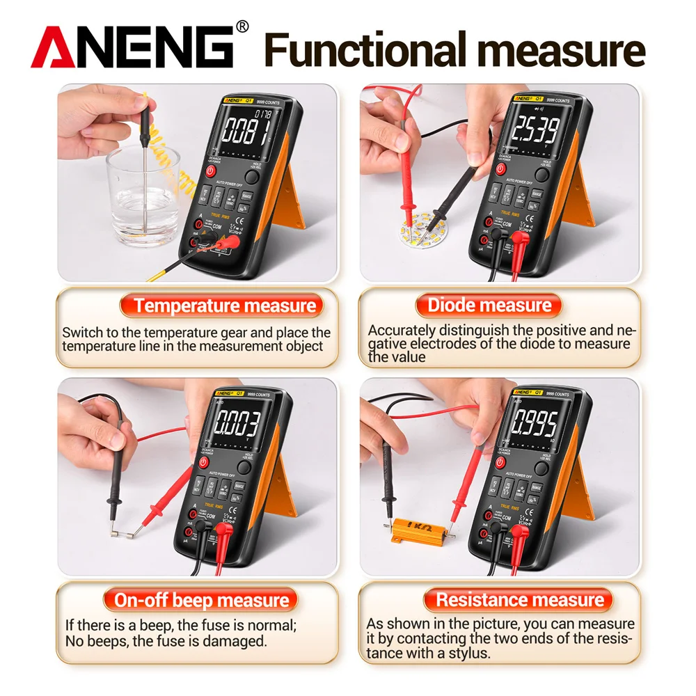 ANENG Q1 Digital Multimeter 9999 Analog Tester True RMS Professional Multimetro DIY Transistor Capacitor NCV Testers Lcr Meter 3