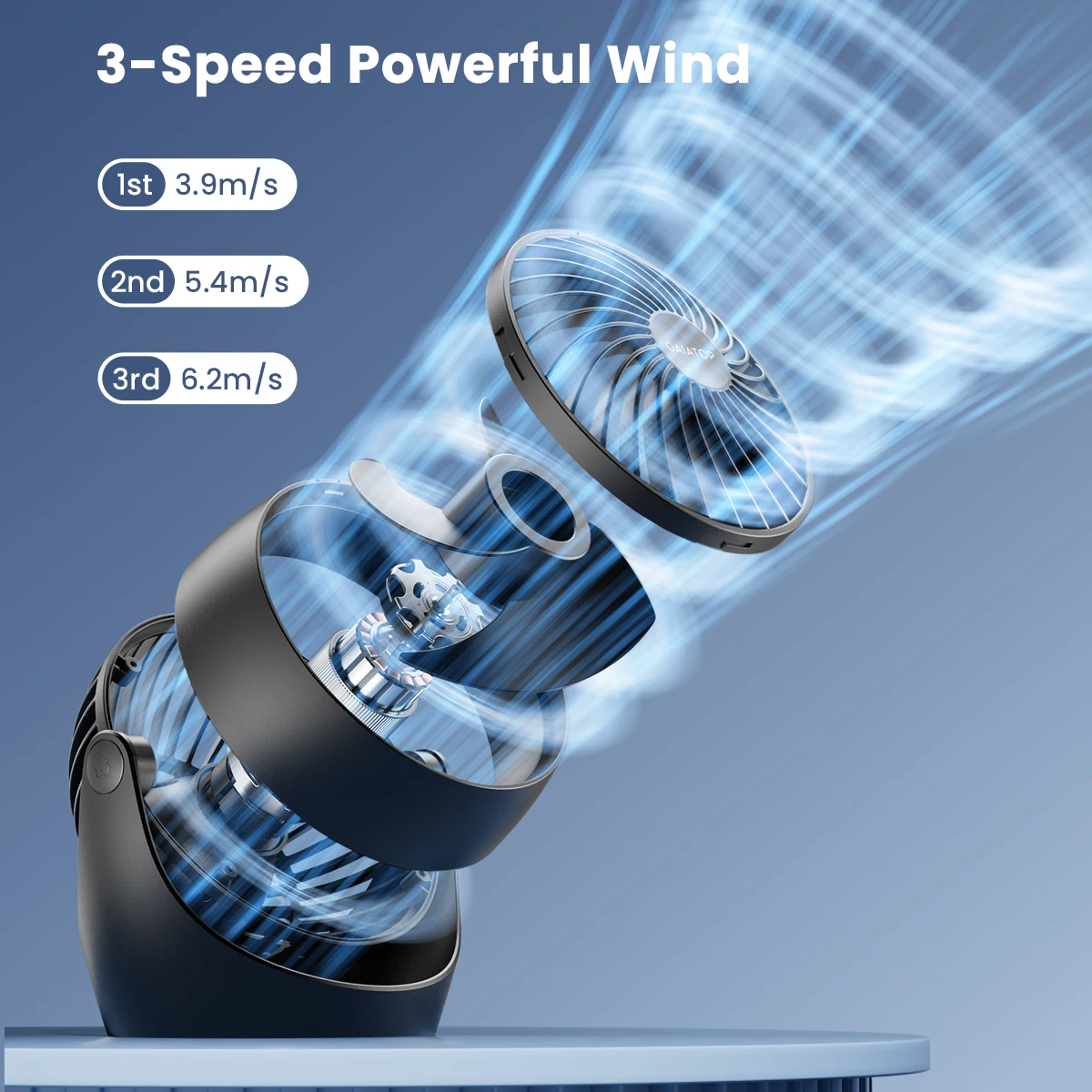 Gaiatop Air Circulator Fan, Portable Desk Fan Table Fan Dorm Fan, 5-Inch Small Fan 3 Speed with 360° Adjustable Tilt 5