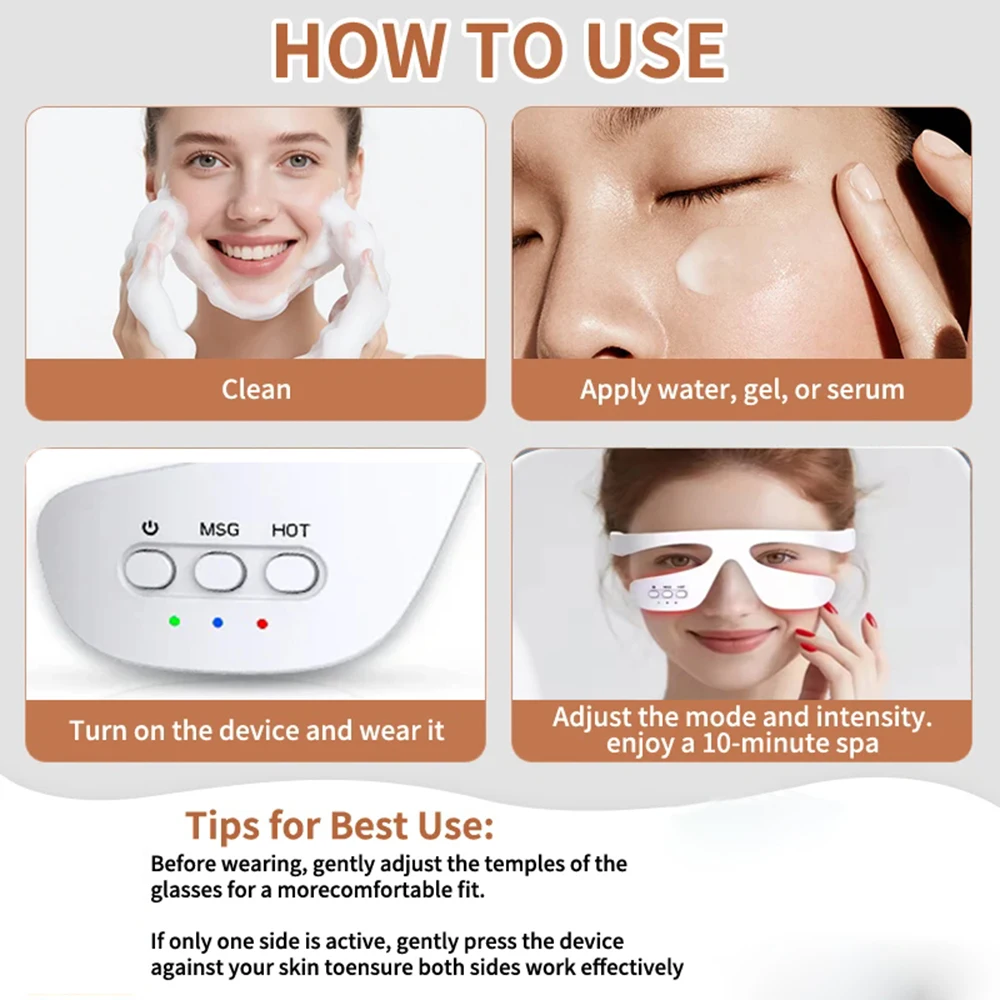 3D Eye Massager Anti-Aging Eye Massage Instrument Eyes Fatigue Relief Relaxation Relieve Dark Circles EMS Eye Lift Care Massage