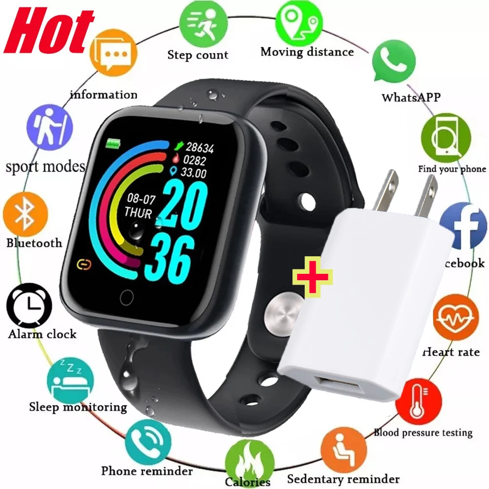 

Color Screen Watch Kids Fitness Sport Digital Watches for Children Boys Girls Students 12-15 Years Old Watch Add Charging Head