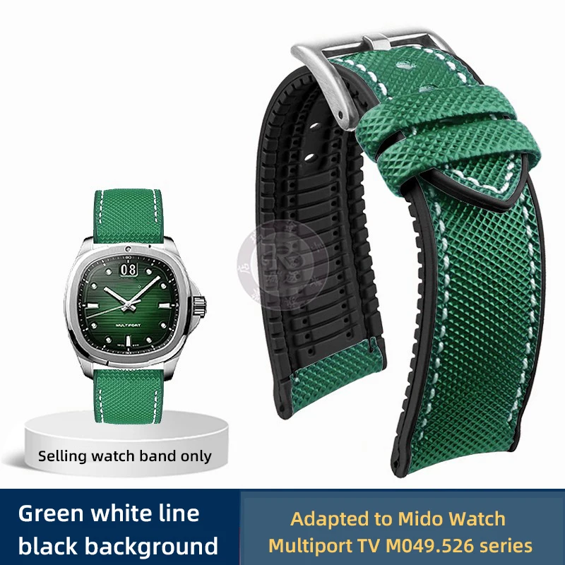 Enhanced Product Title:  
Premium 22mm Nylon Rubber Men's Watch Strap - Blue, Green, Black