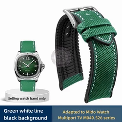 Enhanced Product Title:  
Premium 22mm Nylon Rubber Men's Watch Strap - Blue, Green, Black - 22mm - Width (Green white black)