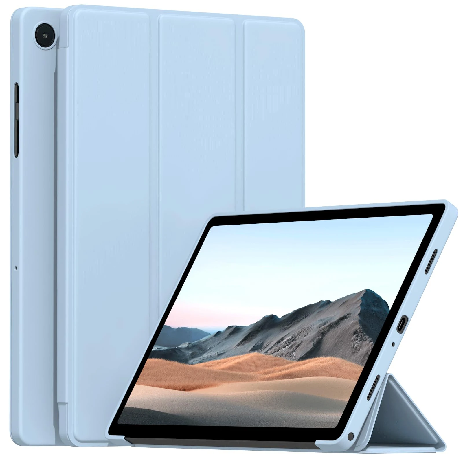 Elegant PU Leather Trifold Magnetic Tablet Case with Smart Stand