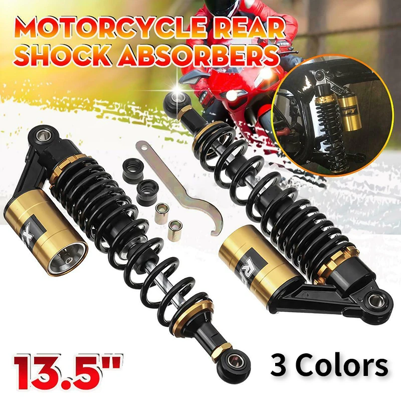 

POSSBAY 340mm Motorcycle Shock Absorber Rear Suspension Scooter Accessory for Honda Kawasaki Adjustable Schokdemper