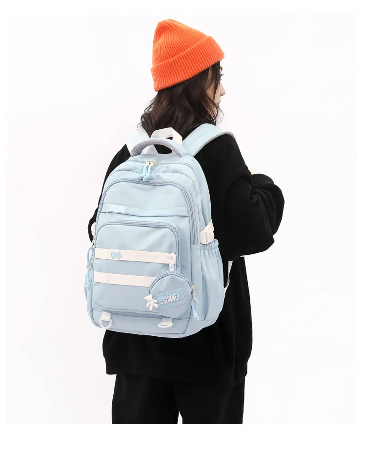Fashion Waterproof Backpacks Large Back Bag For Women Girl School Bags Kid Book Student Bag Multiple Pockets Schoolbag 5