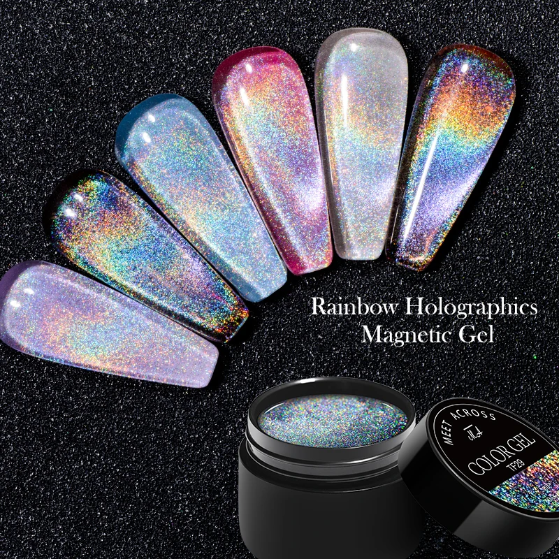 Meet Across 5ml Gel Nail Polish Rainbow Effect Super Sparkle