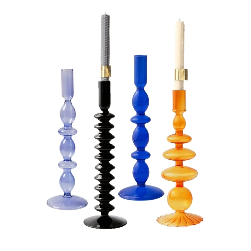Floriddle European Glass Candle Holder Candlestick Home Wedding Decoration Nordic Decor
