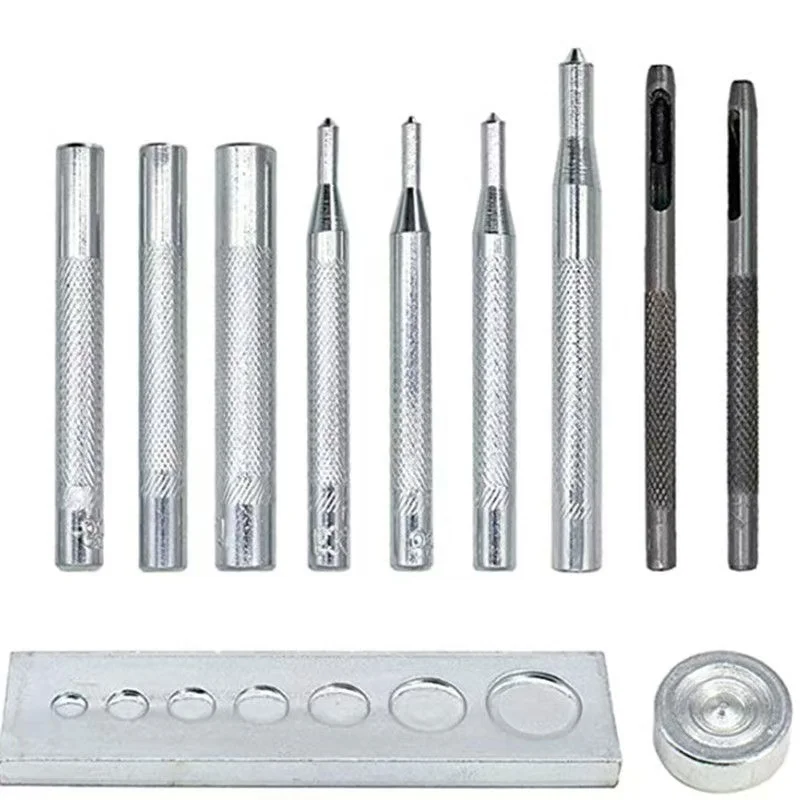 11-Piece Leather Punch & Snap Fastener Kit – Hole Punch, Rivet Setter With Base For Leathercraft DIY - View #5