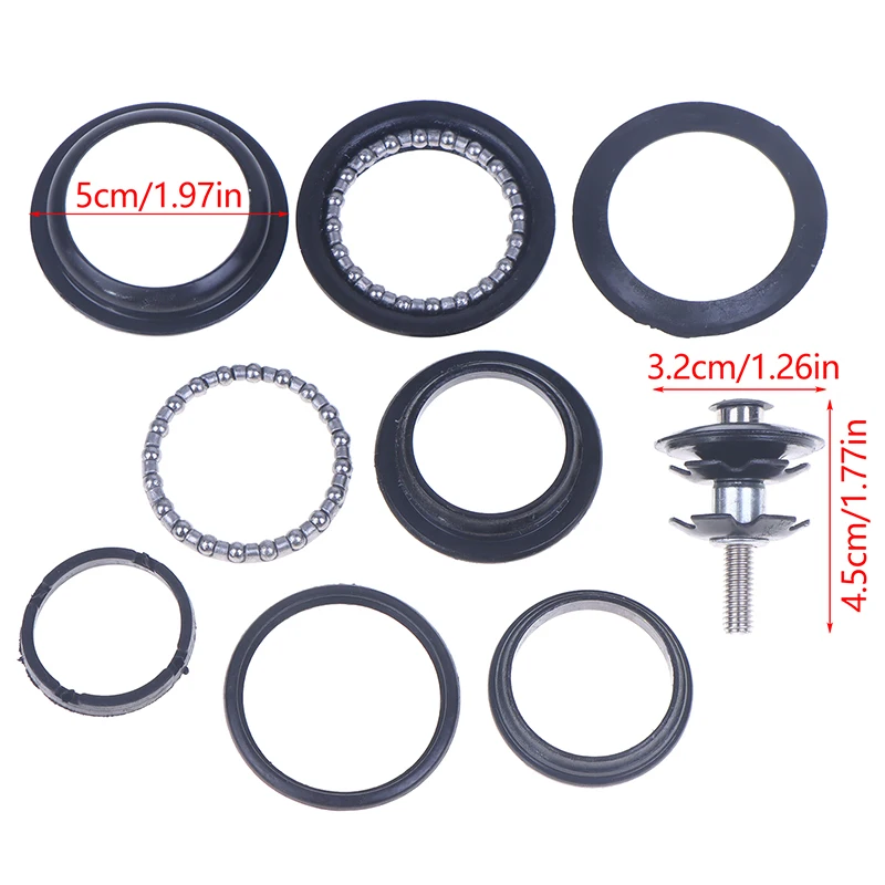 [LA]새로운 1개 자전거 포크 자전거 부품 로드 바이크 블랙 알로이 44mm 1 1/8인치 자전거 스레드리스 헤드셋 헤드튜브 자전거 외부 헤드셋 부품