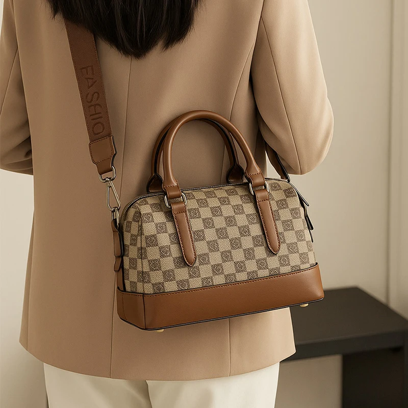 Bolsa saco feminina com estampa e grande capacidade, Bolsa transversal moderna e estilosa, com alça fixa, fechamento em zíper