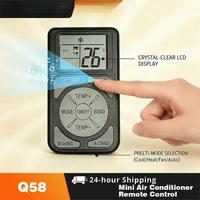 Télécommande universelle LCD pour mini climatiseur Q58 – Contrôleur de climatiseur portable à faible consommation avec écran LCD, remplacement universel 1
