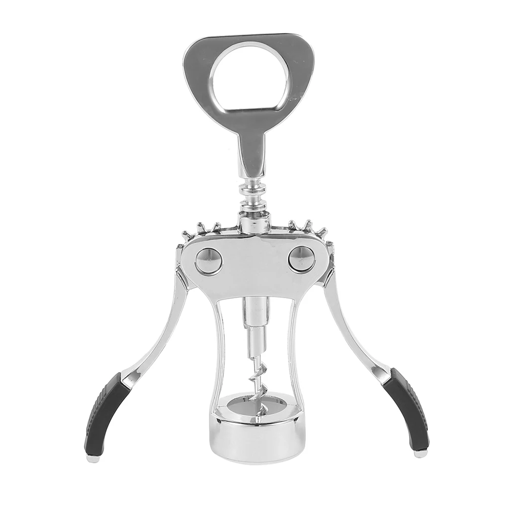 Stainless Steel Wing Corkscrew Wine Opener, Waiters Corkscrew Cork And Beer Cap Bottles Opener Remover Used In Kitchen Restaurant Chateau And Bars 2