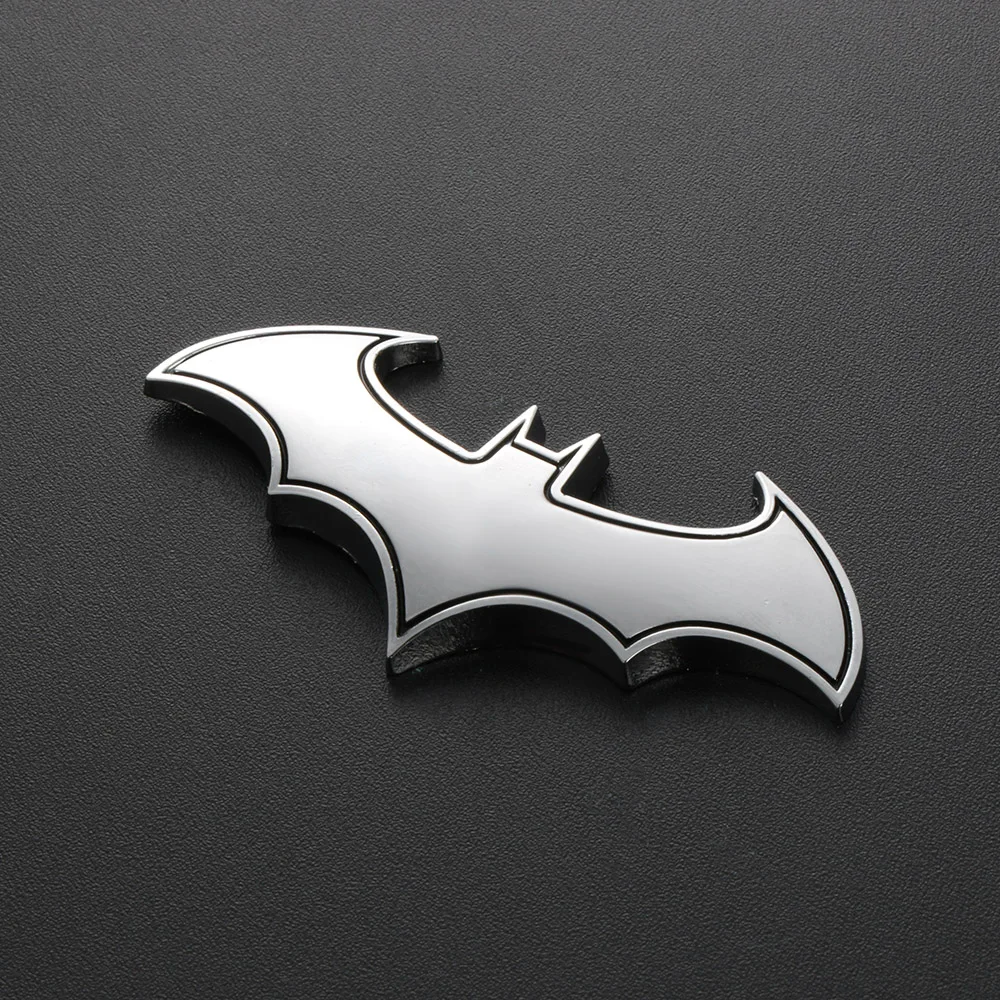 New 3D Car Sticker Metal Bat Decal Gold/Silver/Black Auto Vehicle Emblem Tail Badge Cool Styling Motorcycle Decoration Accessory 3