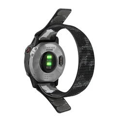 Premium Nylon Hook Loop Strap for Smartwatches - Versatile 26mm & 22mm Wristband Bracelet (Grey Camouflage)