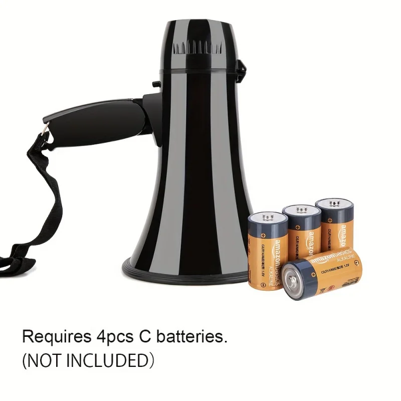 Portable 20 Watt Megaphone Bullhorn-Voice and Alarm Modes, Volume Control, Battery Powered-ABS Material with Strap