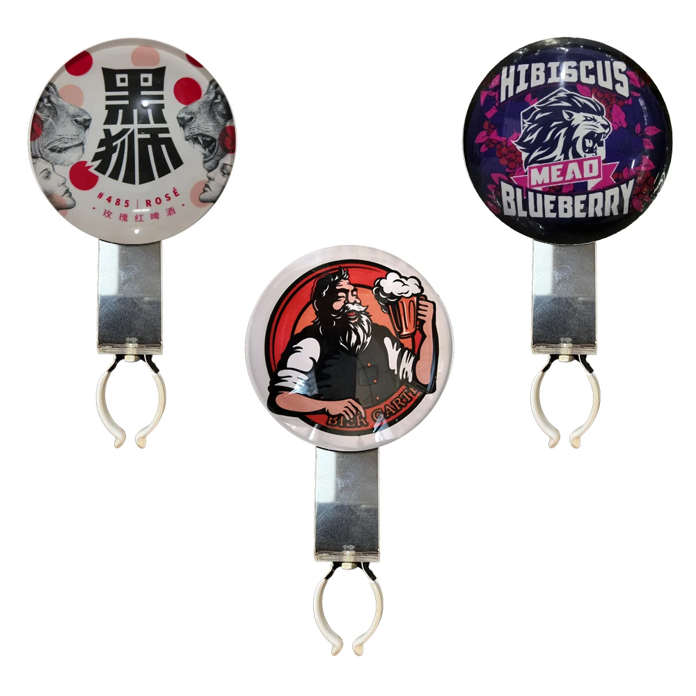Customized printing acrylic beer pump badge clip kit
