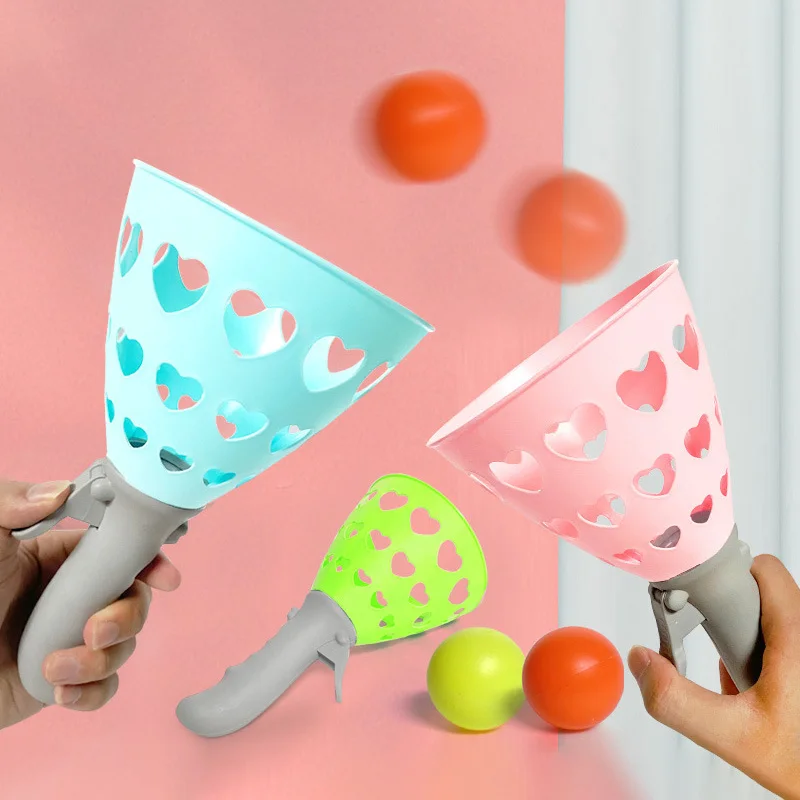 Pop-Pass-Catch Ball Game Catching Ball Launcher Baskets Sports Toy Outdoor Indoor Interaction Party Beach Funny Kid Adult Toy