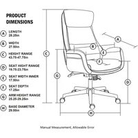 Modern Executive Office Chair, High Back PU Leather Ergonomic Computer Desk Chair, Adjustable Height Swivel Office Task Chair 2