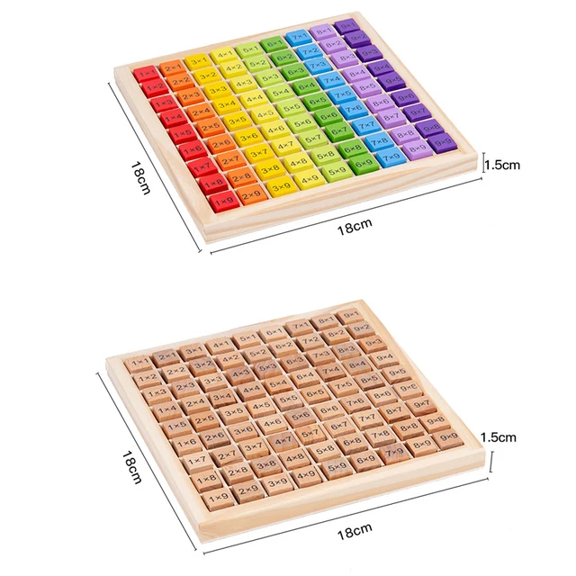 Montessori Educational Wooden Toys for Kids Children Baby Toys 99 Multiplication Table Math Arithmetic Teaching Aids 6