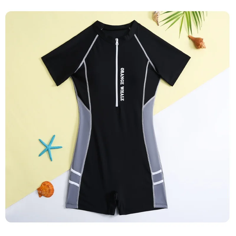 

Swimwear For Girls Summer Short-Sleeve One-Piece Swimsuit Kids Girls Jumpsuit Bathing Clothes Children's Beachwear Surfing Suit