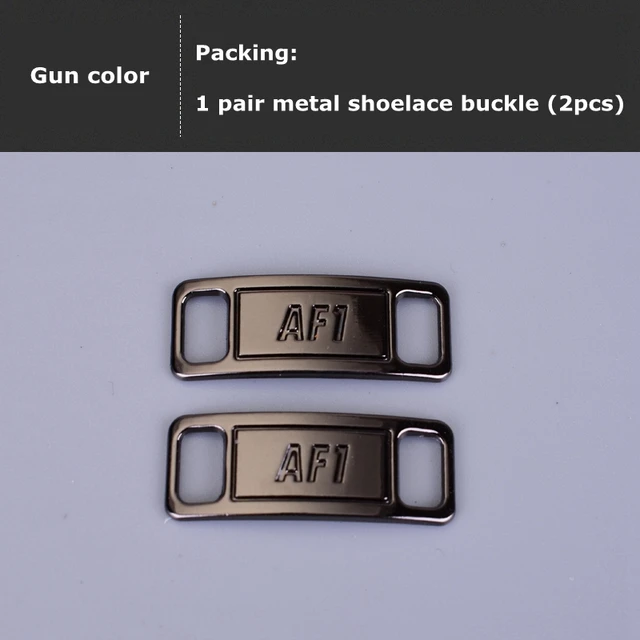 2pcs/pair AF1 Shoelaces buckle Shoelace Buckle Metal Shoelaces Accessories Metal Lace Lock DIY Sneaker Kits Metal Lace Buckle Gun color