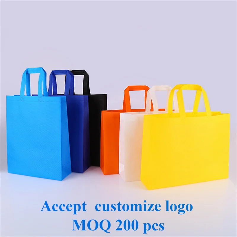 Hot selling High Quality  eco Non-woven Bag Shopping Bag With Handlefor  Clothes /christmas gift accept print logo