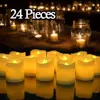 6/24Pcs Flameless LED Candles Tea Light Creative Lamp Battery Powered Home Wedding Birthday Party Decoration Lighting Dropship 1