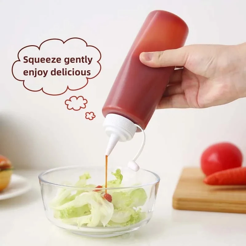 200ml/300ml Plastic Salad Dressing Squeeze Bottle for Ketchup Mustard Mayo Hot Sauces Olive Oil for Sauce Squeeze Bottles