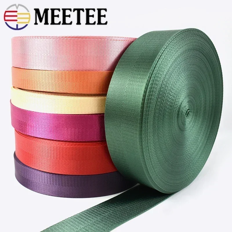 

8M 20-38mm 1mm Thick Nylon Webbing Tape Backpack Strap Band Ribbons Seat Belt Label DIY Bag Binding Fabric Sewing Accessories