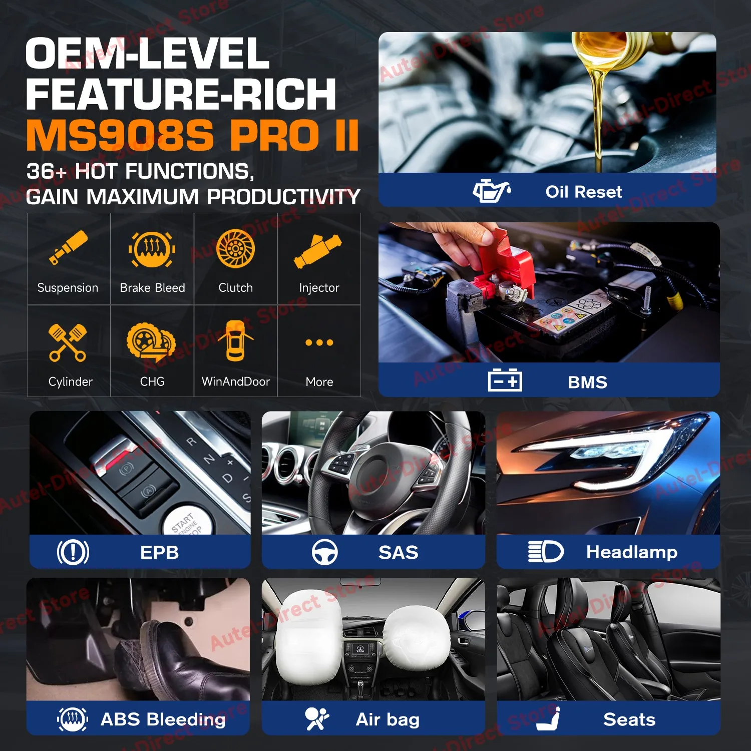 Autel MaxiSYS MS908S PRO II Car Diagnostic Tool AutoScan 2.0 ECU Programming Coding Active Test 36+ Services PK MS908S Pro Elite