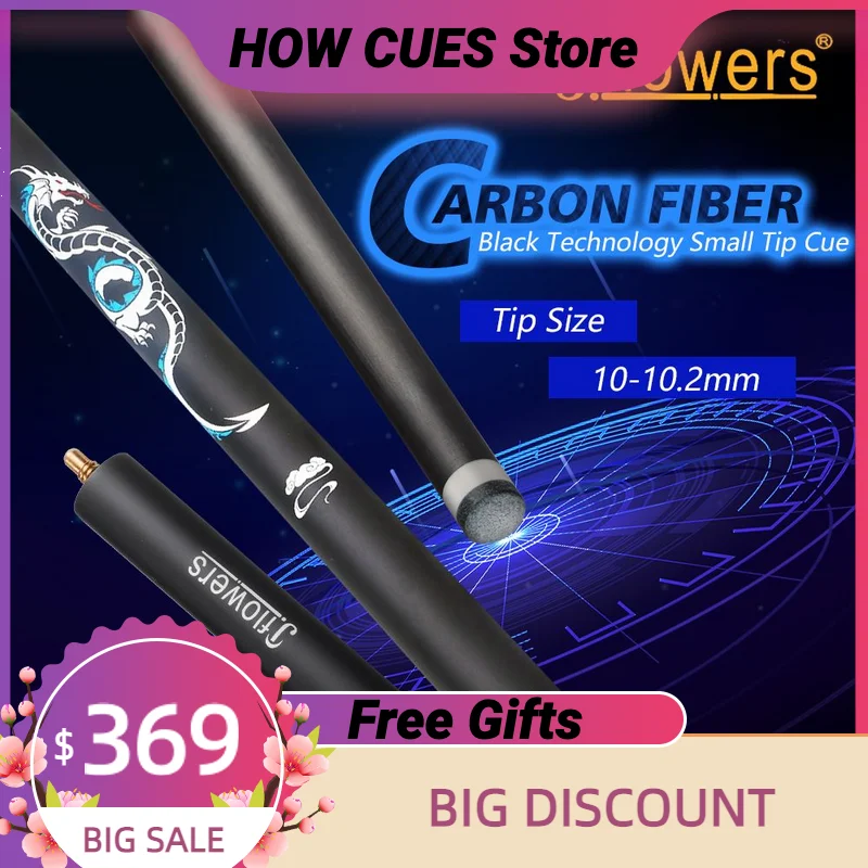 Jf Jflowers One Piece Snooker Cue Carbon Fiber Shaft Technology Ebony