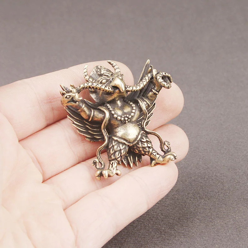 Little Fairy/Miniatures Retro Solid Brass Tantric Buddha Dapeng Garuda Desktop Figurines Home Garden Decoration Ornaments Crafts