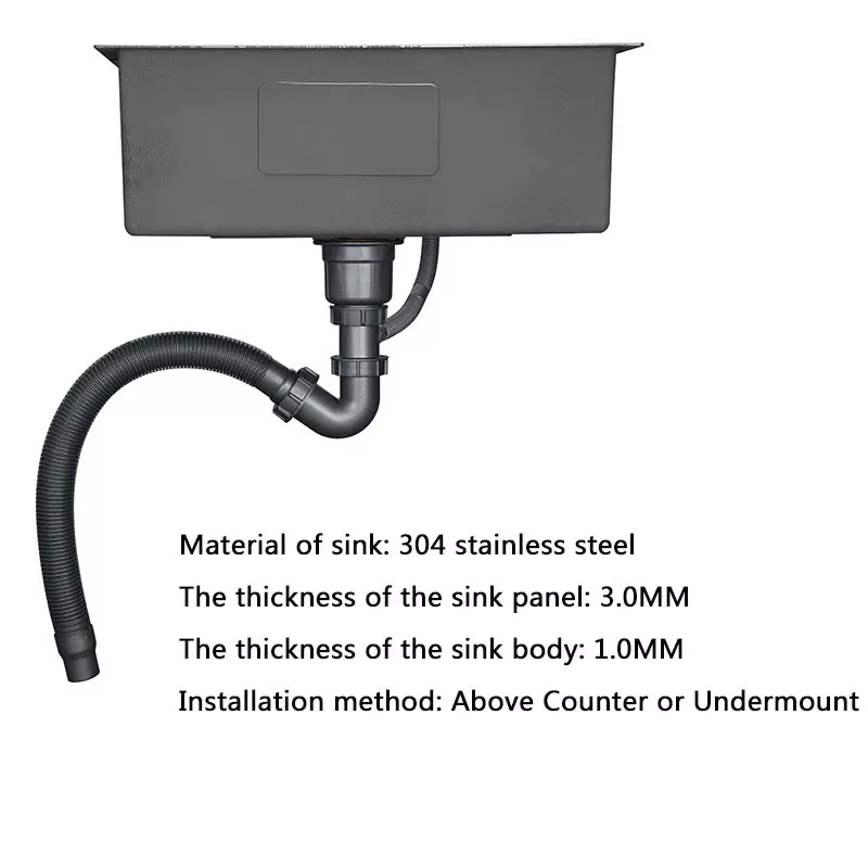 New Luxury Matte Black Kitchen Sink Above Counter or Under Mount Vegetable Washing Basin Sinks Dark Grey Kitchen Accessories 5