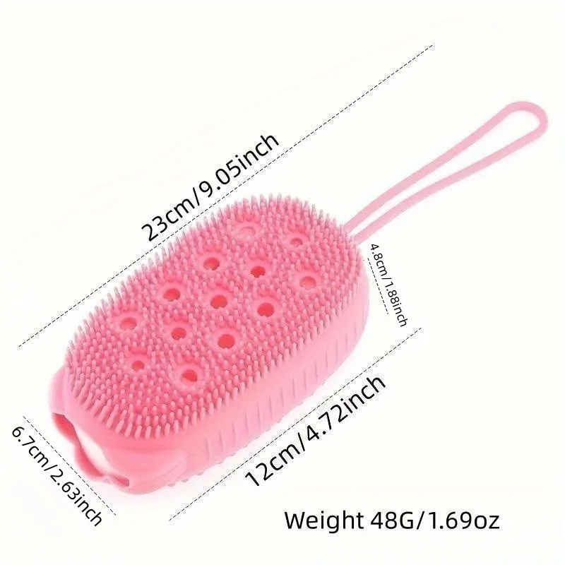 1pc Double sided soft touch silicone shower brush - a gentle exfoliating agent used for refreshing skin and soft massage 3