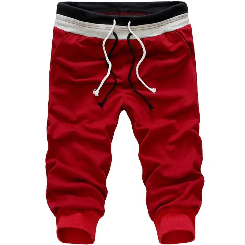Men Fashion Sweatpants Loose Cropped Trousers Jogger Trousers Men Casual Fitness Jogging Sports Cool Capri Pants 5