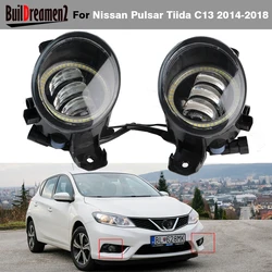 2 X Car Left + Right Angel Eye DRL LED Fog Light 30W 6000LM Fog Driving Lamp 12V For Nissan Pulsar Tiida C13 Hatchback 2014-2018