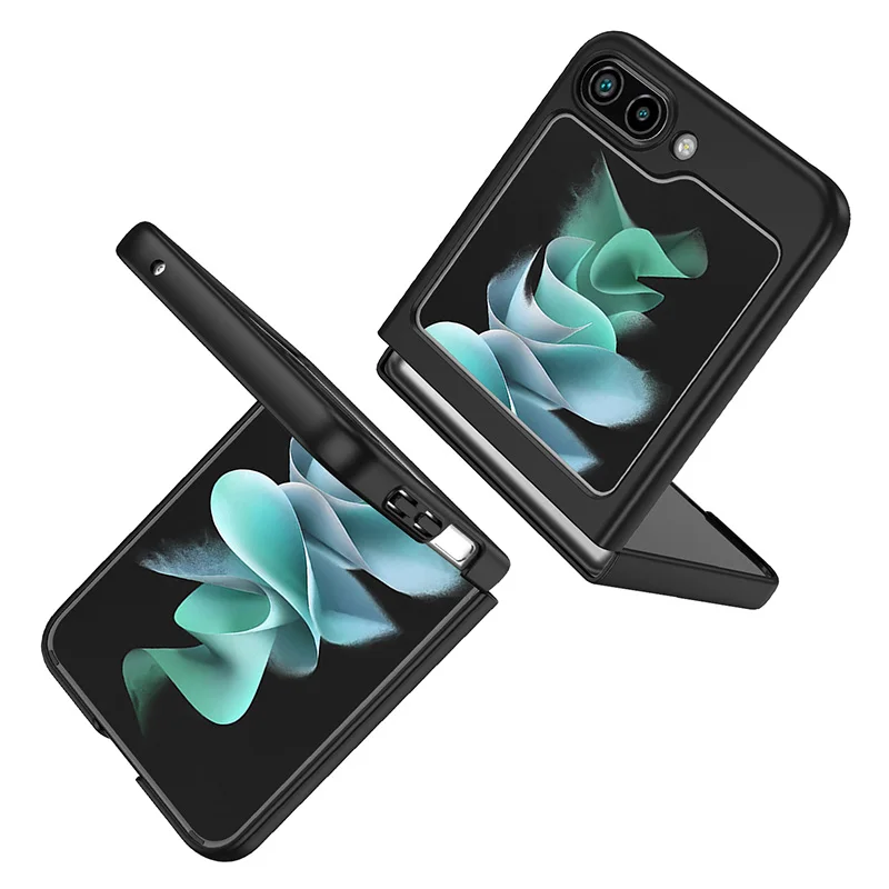 Étui rigide de haute qualité pour Samsung Z Flip6, Flip5, Flip4, Flip3, 5G, housse de téléphone simple, blanc, noir, vache, Galaxy ZFlip 6, 5 – Image 3