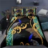 Peacock Duvet Cover Plum Blossom Decor Bedding Set King Size Crane Peacock Feather Floral Pattern Romantic Quilt Cover 5