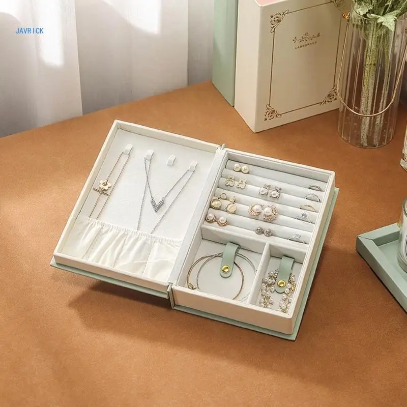 High-end Book Jewelry Storage Box Ring Pendant Earring Box European PU Box