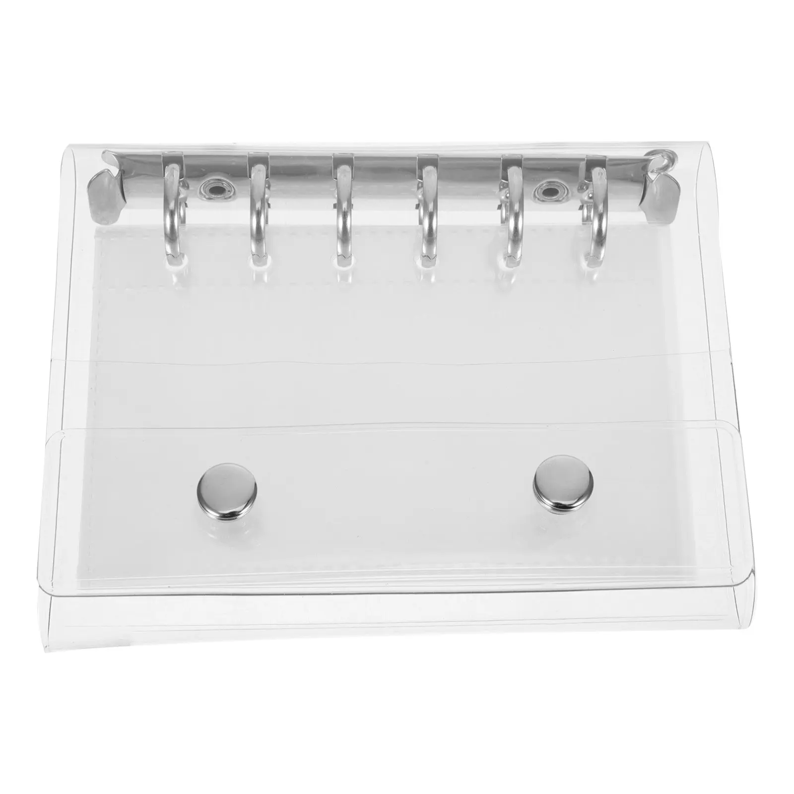 A7 투명 PVC 소프트 바인더 커버 6링 스냅 잠금 투명 루즈리프 노트 저널 오거나이저 6링 A7 PVC 바인더