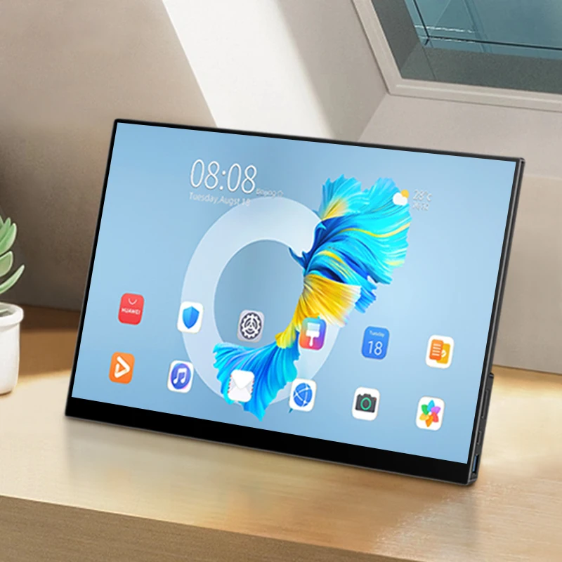 

13.3 Inch 1920*1080p HDR IPS Portable Monitor with Hidden Bracket Type-C HDMI-Compatible for Laptop Mobile PC Game Display