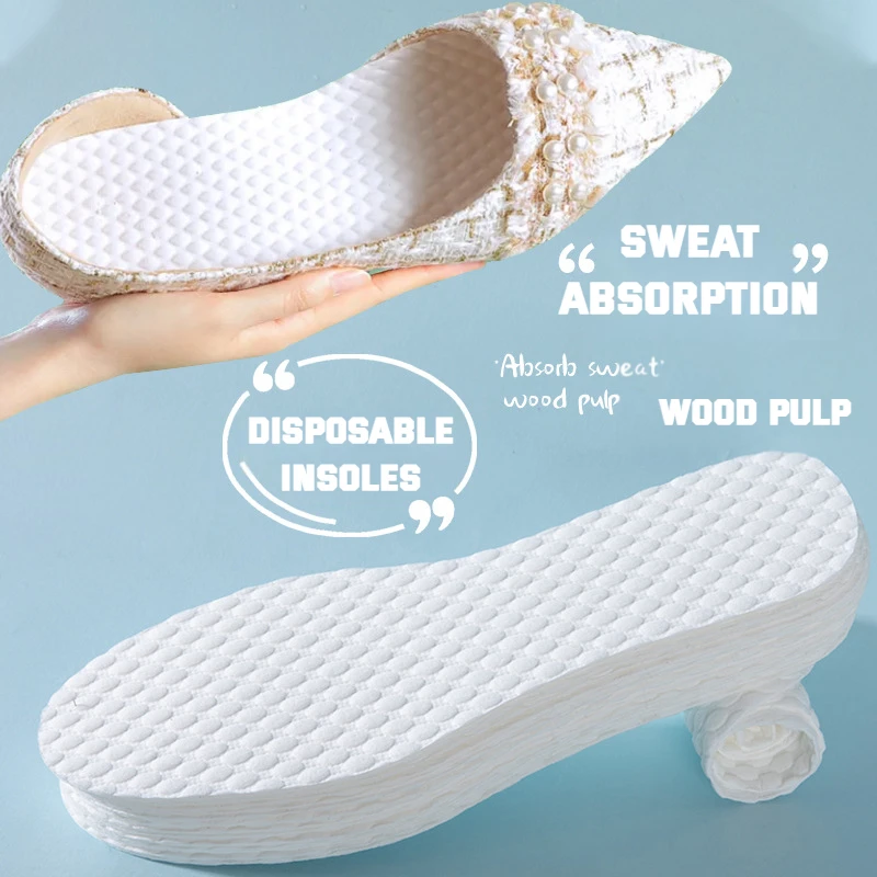 

1/5/10 Pair Disposable Insoles Natural Wood Pulp Insole Women Men Summer Thin Breathable Deodorant Sweat Absorption Shoe Pads