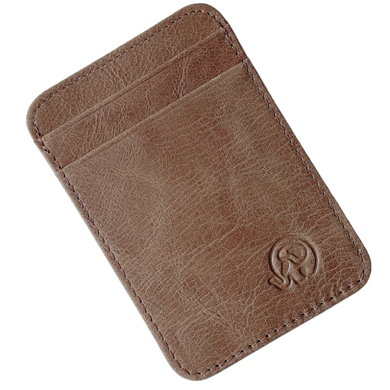 Leather Wallet Slim For Men and Women Minimalist Front Pocket Travel Genuine Leather Credit Card Holder