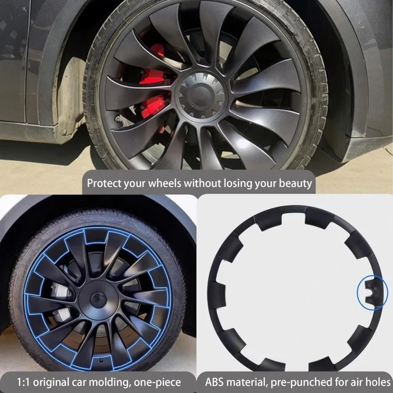 21 Inch Turbine Hub Cap Wheel Cover Rim Patch For Model Y-Protectors ABS Rim Protector Accessories wheel hub covers wheel hub caps