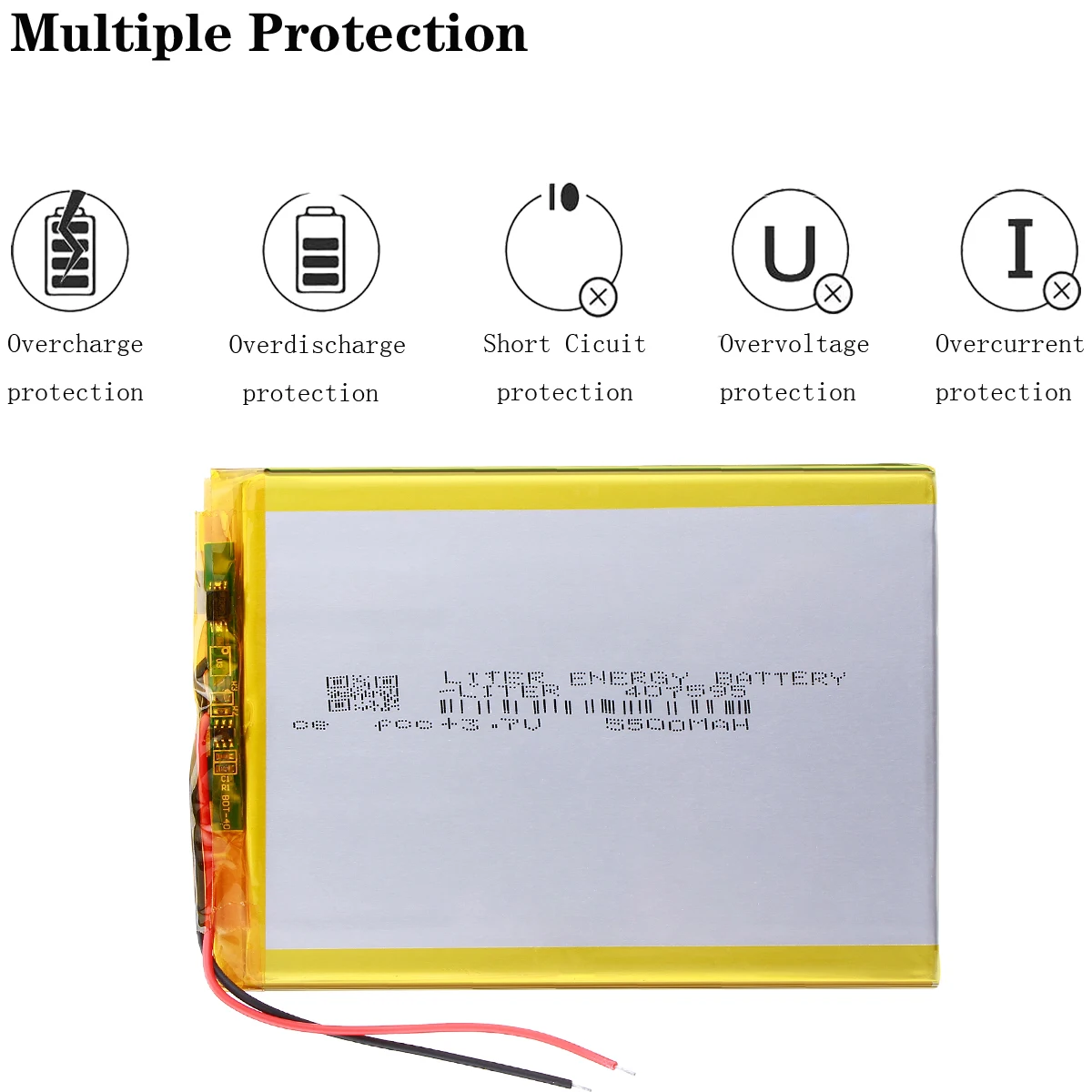 407595 polymer lithium battery 7,8,9 inch 3.7 V tablet battery 5500 mah each brand tablet general polymer lithium