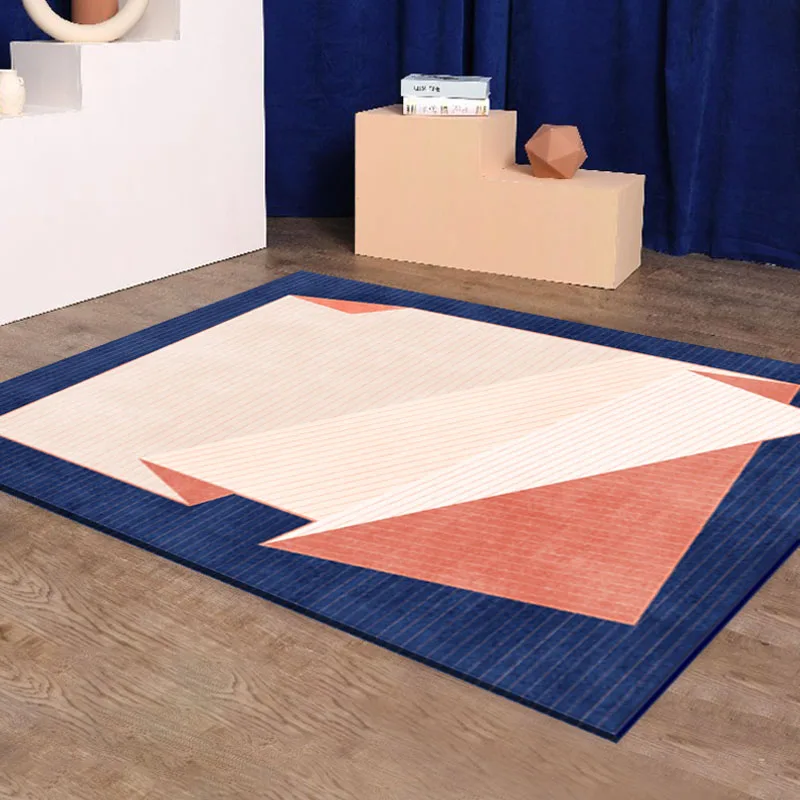 Blue Modern Carpets for Living Room Simple Large-area Rugs for Bedroom Soft Thickened Lounge Carpet Ins Easy-care Cloakroom Rug