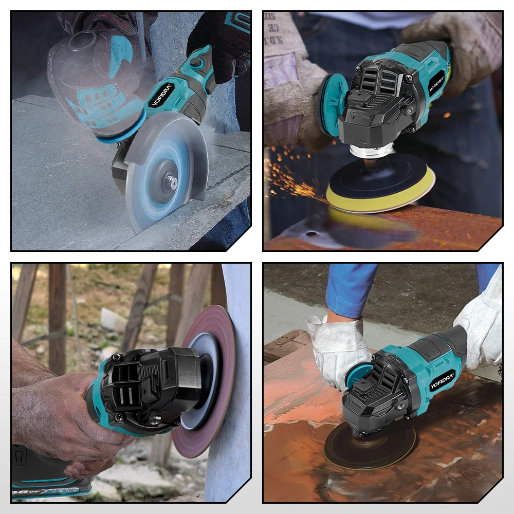Angle grinder 125mm brushless 3 gear grinding machine polishing cutting woodworking tool for Makita 18V battery pin